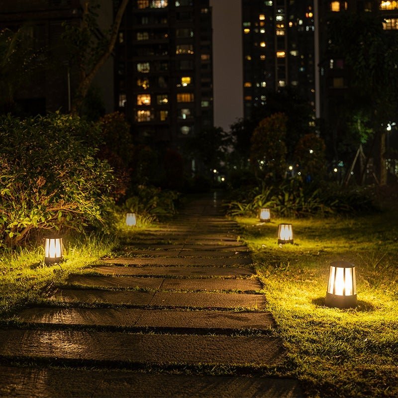 Round Creative Waterproof LED Black Modern Outdoor Pillar Lights - Lamp Outdoor