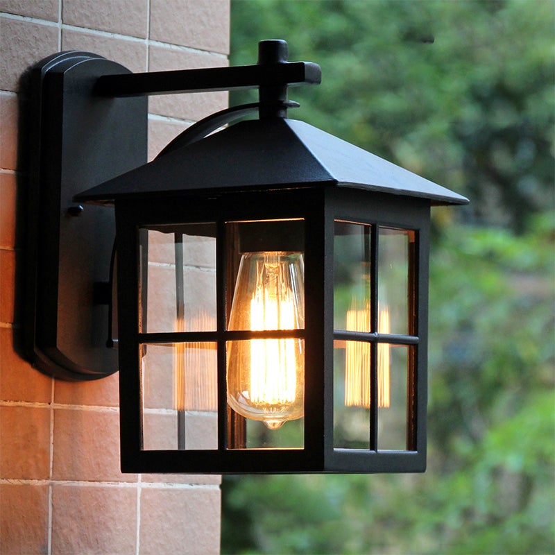 Minimalist Square Glass Lampshade Waterproof Modern Outdoor Lanterns - Lamp Outdoor