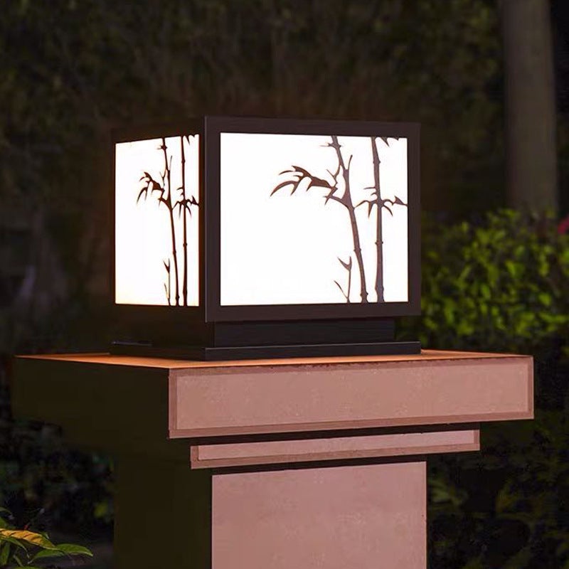 Geometric Acrylic Waterproof LED Modern Solar Lights Outdoor Pillar Lamp - Lamp Outdoor