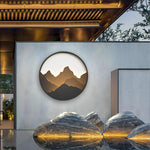 Round Mountain Scenery Decor LED Waterproof Rustic Outdoor Wall Lights - Lamp Outdoor