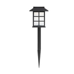 Square Pavilion-shaped Solar Outdoor Lights Black LED Garden Stakes Post Lighting - Lamp Outdoor