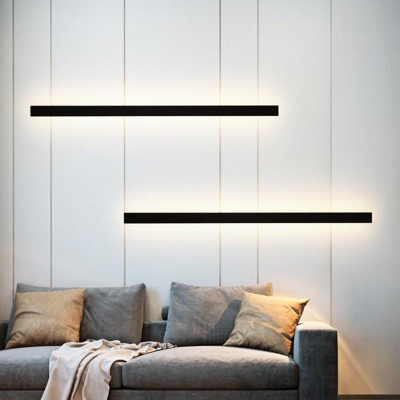 Waterproof Long Linear Metal Black Modern LED Outdoor Wall Lights - Lamp Outdoor