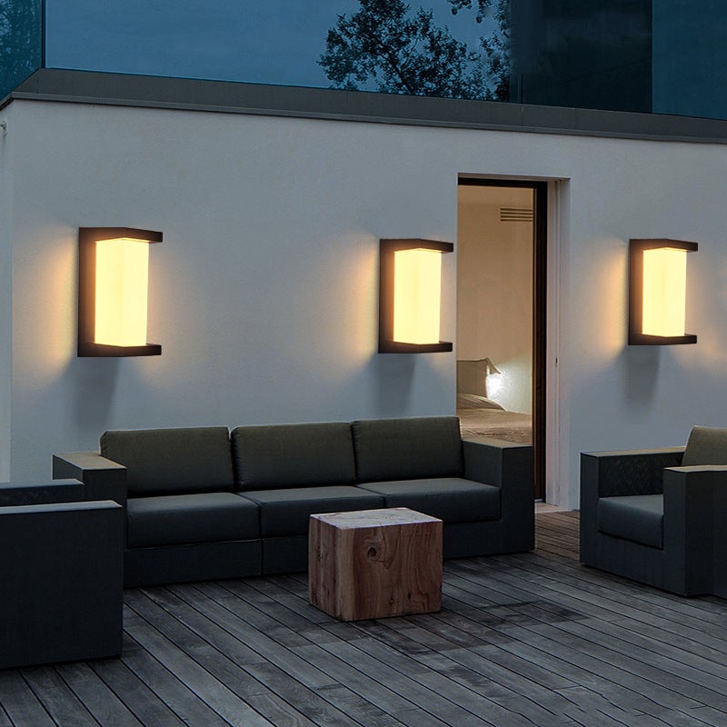 Creative Geometric Waterproof Black Modern Outdoor Wall Lights Wall Lamp - Lamp Outdoor