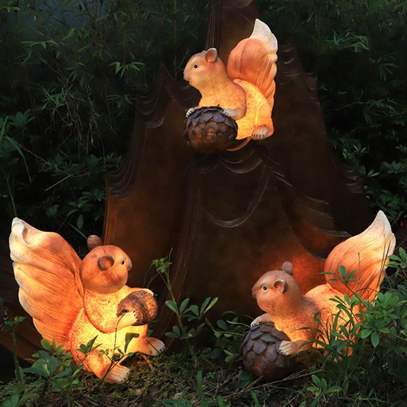 Resin Squirrel Outdoor Garden Light Modern LED Waterproof Landscape Lighting - Lamp Outdoor
