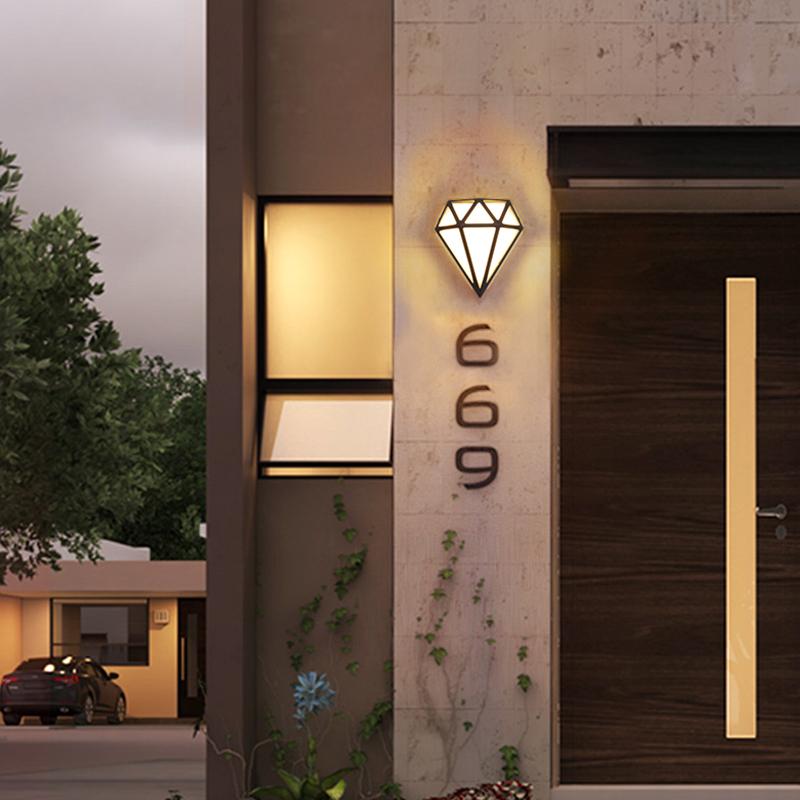 Rhombus Diamonds LED Waterproof Modern Porch Lights Outdoor Wall Lights - Lamp Outdoor