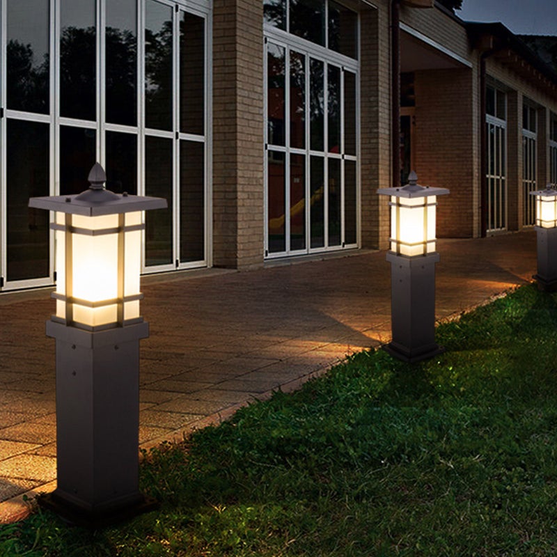 Elegant Vintage Pavilion Black Bollard Lights Retro Outdoor Pathway Lamp - Lamp Outdoor