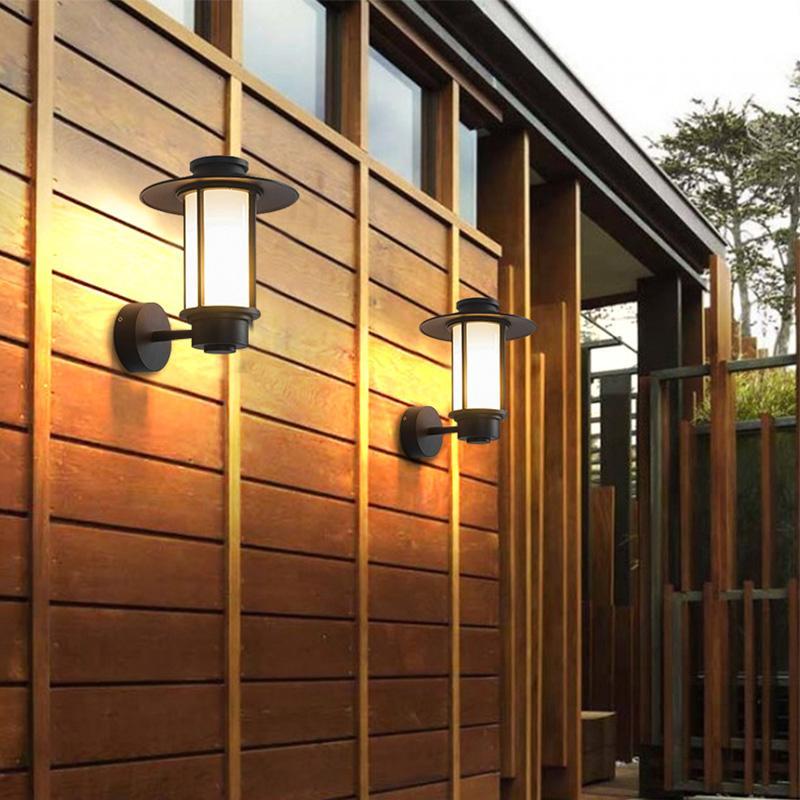 Top Hats Shape Aluminum LED Waterproof Black Retro Outdoor Wall Lights - Lamp Outdoor