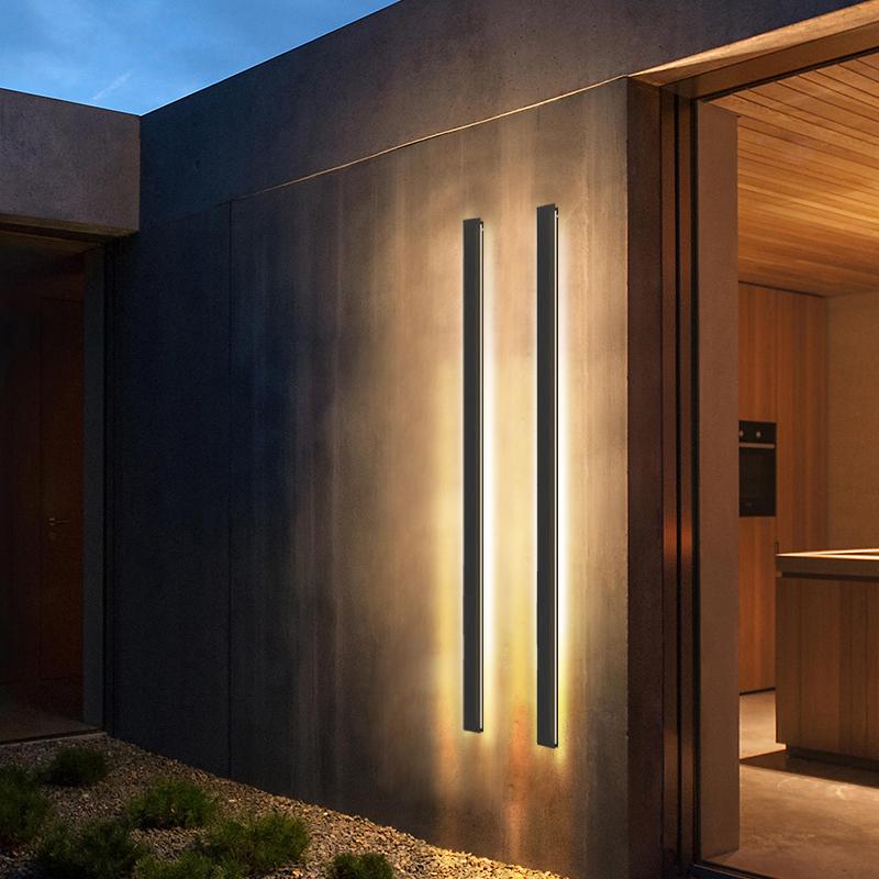 Long LED Linear Lights Dimmable RGB Black Minimalist Wall Lights - Lamp Outdoor