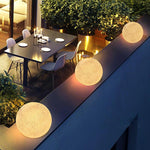Resin Round Ball Moon LED Waterproof White Modern Outdoor Light Fence Lights - Lamp Outdoor
