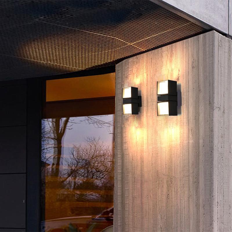 Adjustable Square Lamps Up And Down Lighting Black Outdoor Wall Lights - Lamp Outdoor