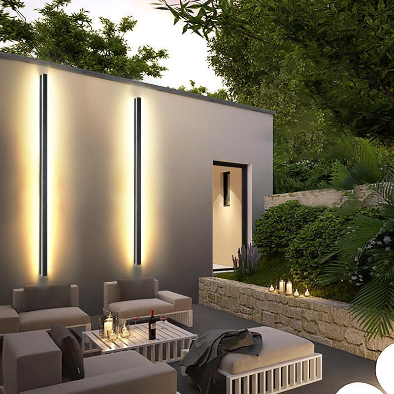 Long LED Linear Lights Dimmable RGB Black Minimalist Wall Lights - Lamp Outdoor