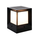 Square Creative Black Waterproof Modern Solar Lights Outdoor Post Lamp - Lamp Outdoor