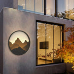 Round Mountain Scenery Decor LED Waterproof Rustic Outdoor Wall Lights - Lamp Outdoor