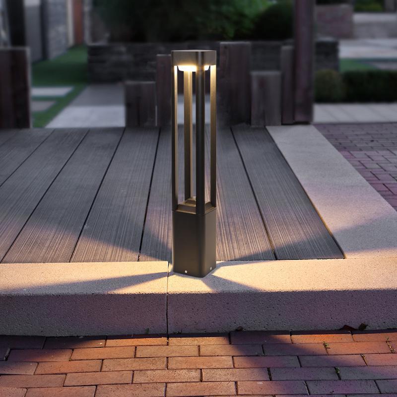 Quadruple-Sided Aluminum LED Bollard Lights Open Design for Optimal Illumination - Lamp Outdoor