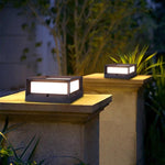 Square Waterproof Black Modern Solar Lights Outdoor Fence Post Lights - Lamp Outdoor