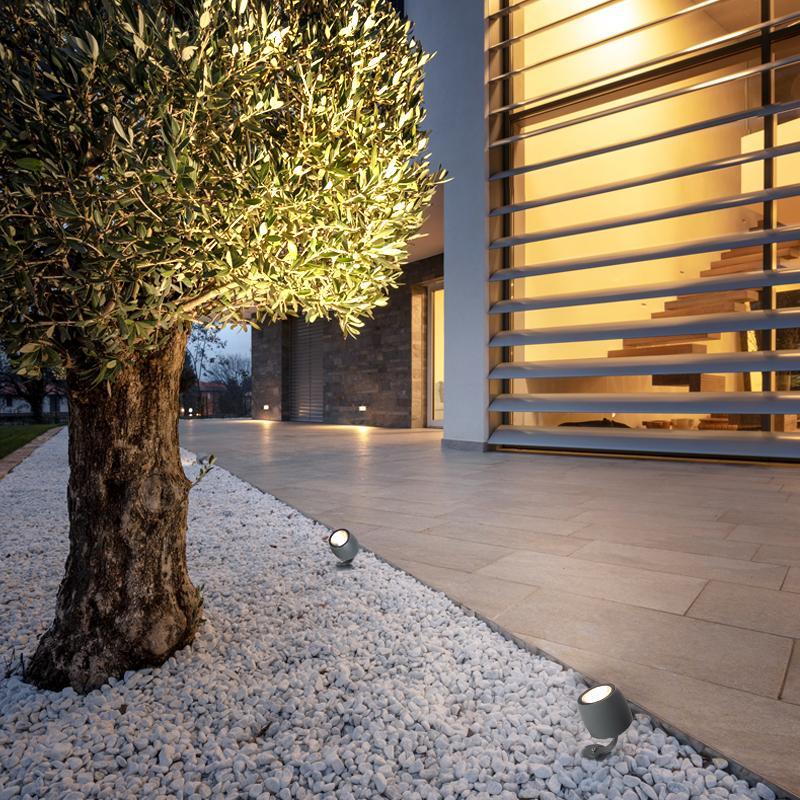 Round Aluminum LED Waterproof Gray Modern Tree Spotlights Outdoor Light - Lamp Outdoor