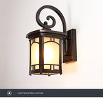 Vintage Striped Glass Shade Waterproof Modern Outdoor Wall Lights - Lamp Outdoor