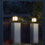 Square Creative Black Waterproof Modern Solar Lights Outdoor Post Lamp - Lamp Outdoor