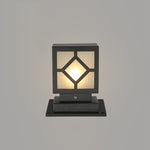 Square Stainless Steel LED Waterproof Black Modern Outdoor Light Post Lamp - Lamp Outdoor