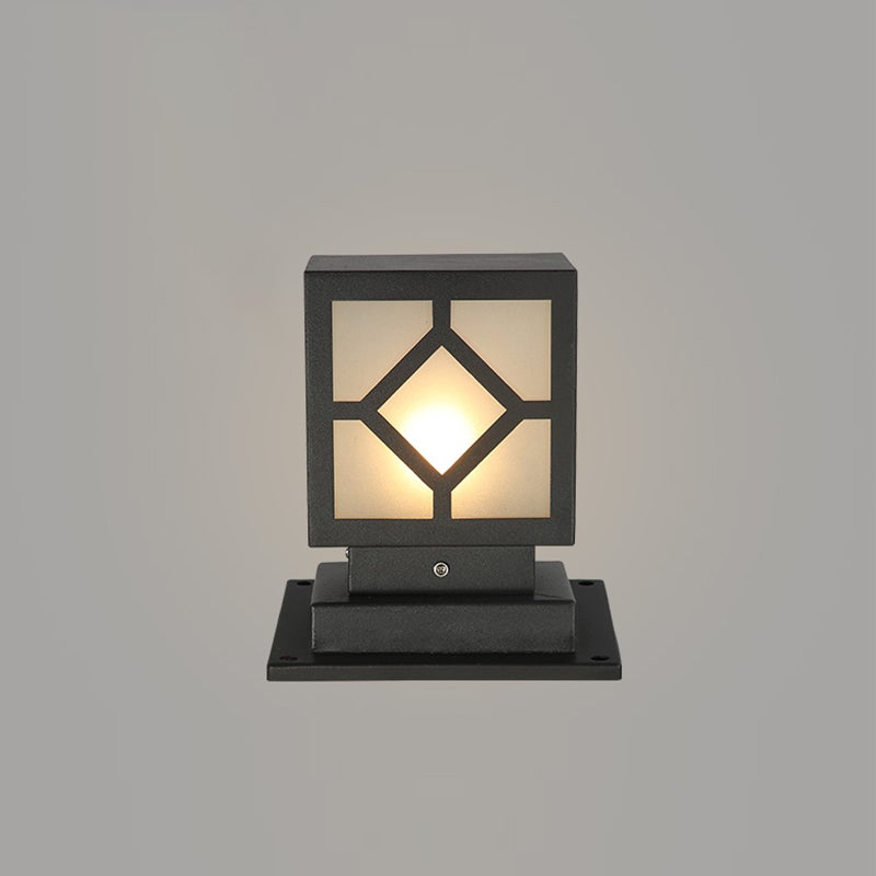 Square Stainless Steel LED Waterproof Black Modern Outdoor Light Post Lamp - Lamp Outdoor
