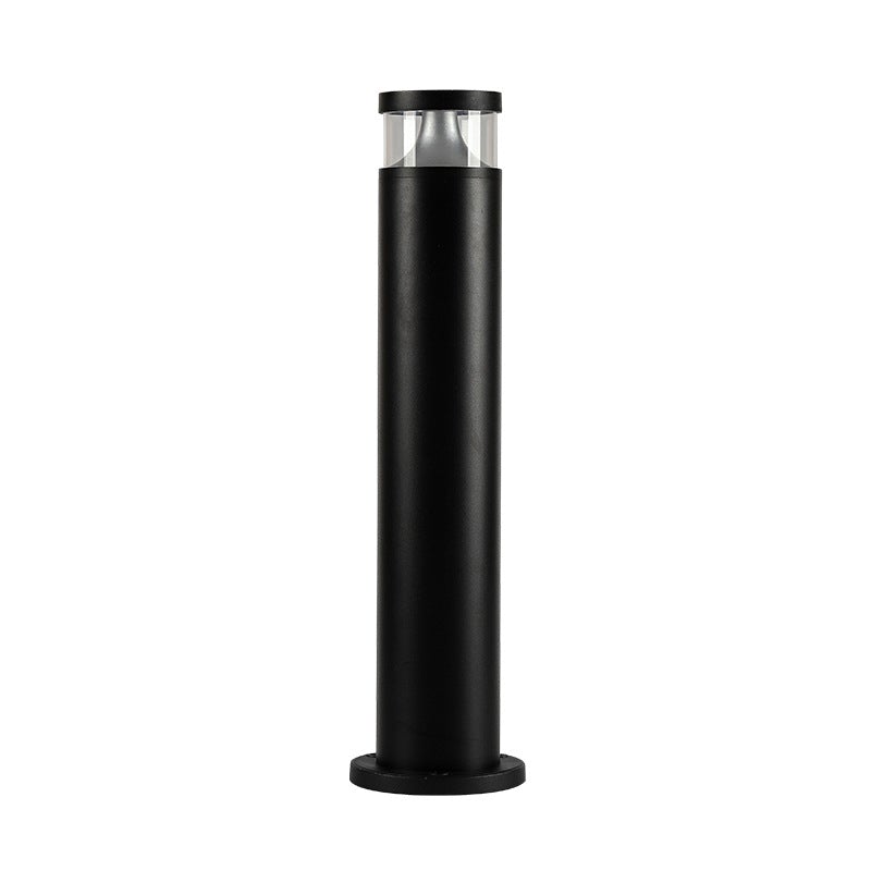 Round LED Outdoor Post Light Waterproof Black Aluminum Modern Yard Lamp - Lamp Outdoor