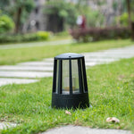 Round Creative Waterproof LED Black Modern Outdoor Pillar Lights - Lamp Outdoor