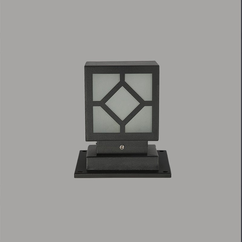 Square Stainless Steel LED Waterproof Black Modern Outdoor Light Post Lamp - Lamp Outdoor