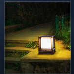 Square Creative Black Waterproof Modern Solar Lights Outdoor Post Lamp - Lamp Outdoor