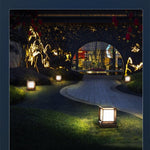 Square Creative Black Waterproof Modern Solar Lights Outdoor Post Lamp - Lamp Outdoor