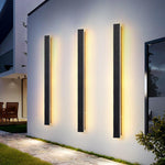 Outdoor Long Strip Waterproof Metal Black Modern Outdoor Wall Lights - Lamp Outdoor