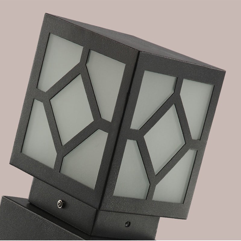 Square Stainless Steel LED Waterproof Black Modern Outdoor Light Post Lamp - Lamp Outdoor