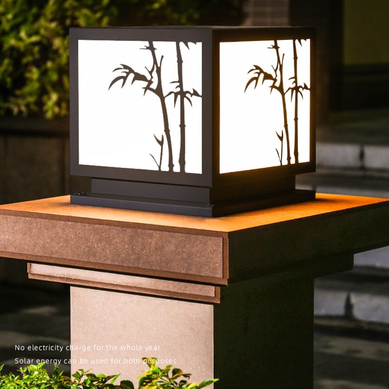 Geometric Acrylic Waterproof LED Modern Solar Lights Outdoor Pillar Lamp - Lamp Outdoor