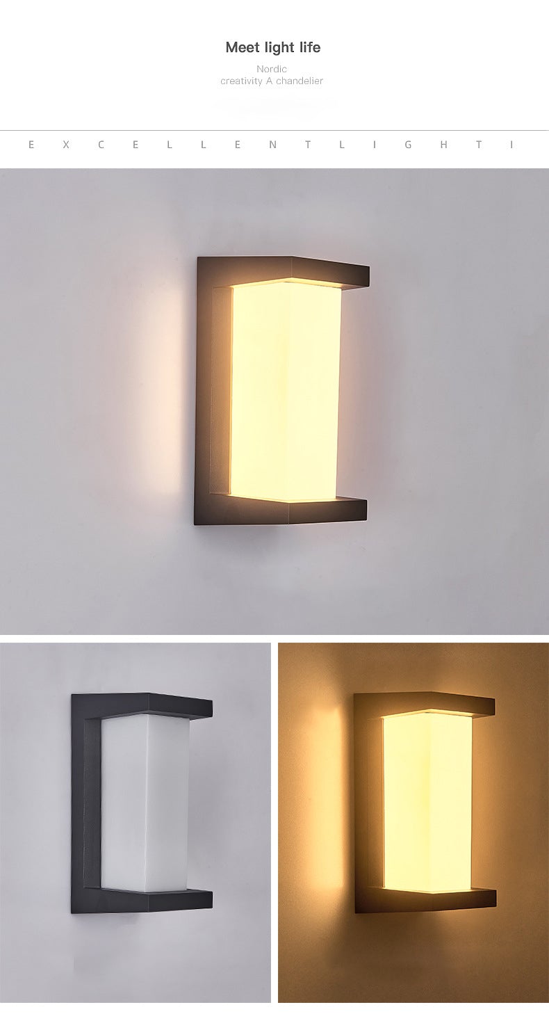 Creative Geometric Waterproof Black Modern Outdoor Wall Lights Wall Lamp - Lamp Outdoor