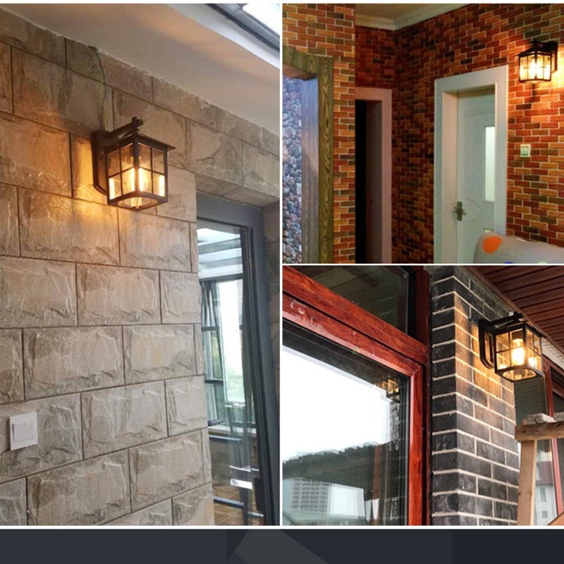 Minimalist Square Glass Lampshade Waterproof Modern Outdoor Lanterns - Lamp Outdoor