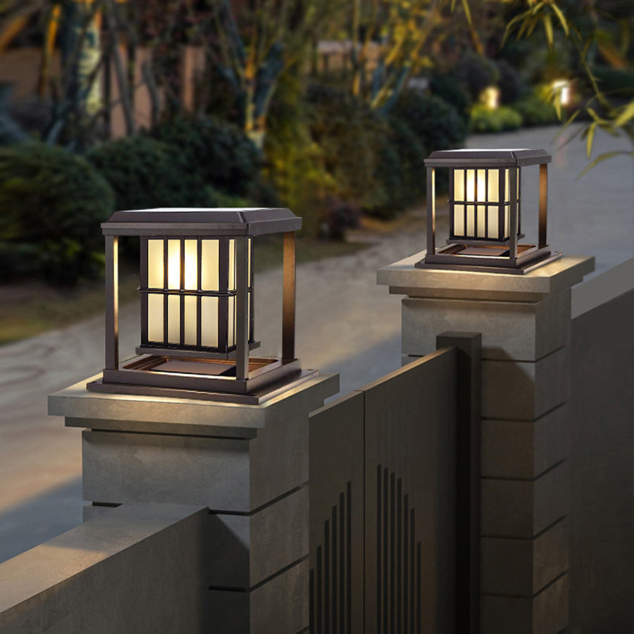 Square Exterior Pillar Lights Modern Style - Lamp Outdoor