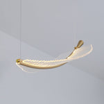 Lustra Chandelier Leaf Acrylic Gold Elegant Modern - Letslighting