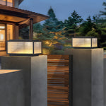 Outdoor Pillar Light Fixtures Cast Aluminum Square Waterproof - Lamp Outdoor