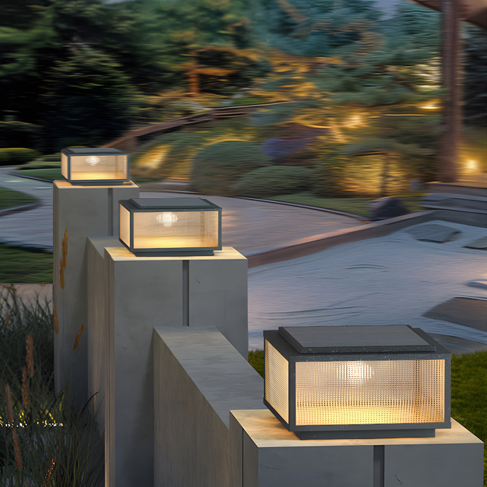 Outdoor Pillar Light Fixtures Cast Aluminum Square Waterproof - Lamp Outdoor