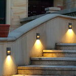 Rectangle Waterproof LED Black Modern Outdoor Step Lights Recessed Stair Sconces - Lamp Outdoor