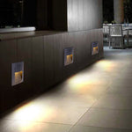 Rectangle Waterproof LED Black Modern Outdoor Step Lights Recessed Stair Sconces - Lamp Outdoor