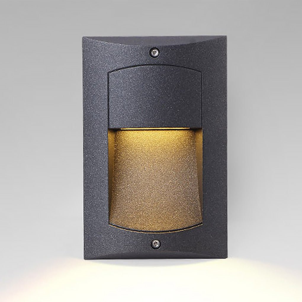 Rectangle Waterproof LED Black Modern Outdoor Step Lights Recessed Stair Sconces - Lamp Outdoor
