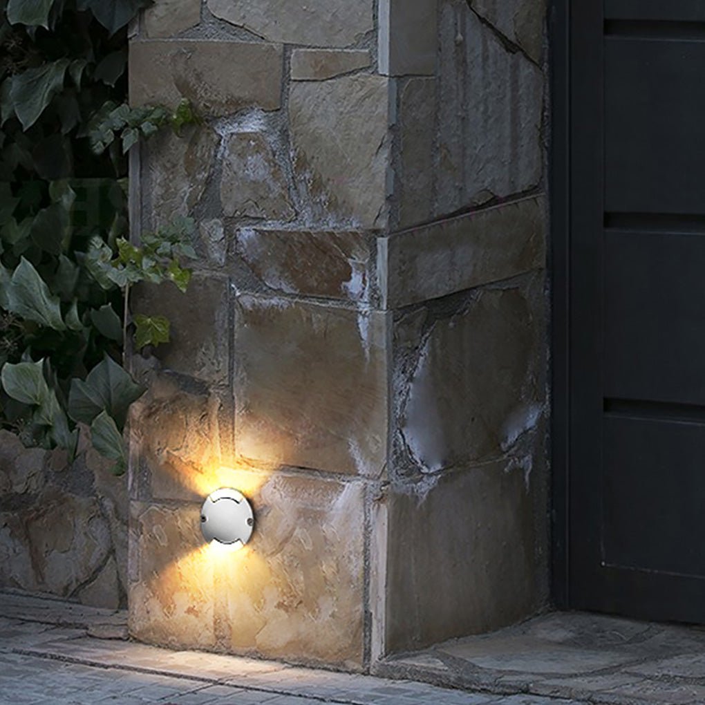 Round DC12V Modern Recessed LED Step Lights Waterproof Underground Garden Deck Lighting - Lamp Outdoor