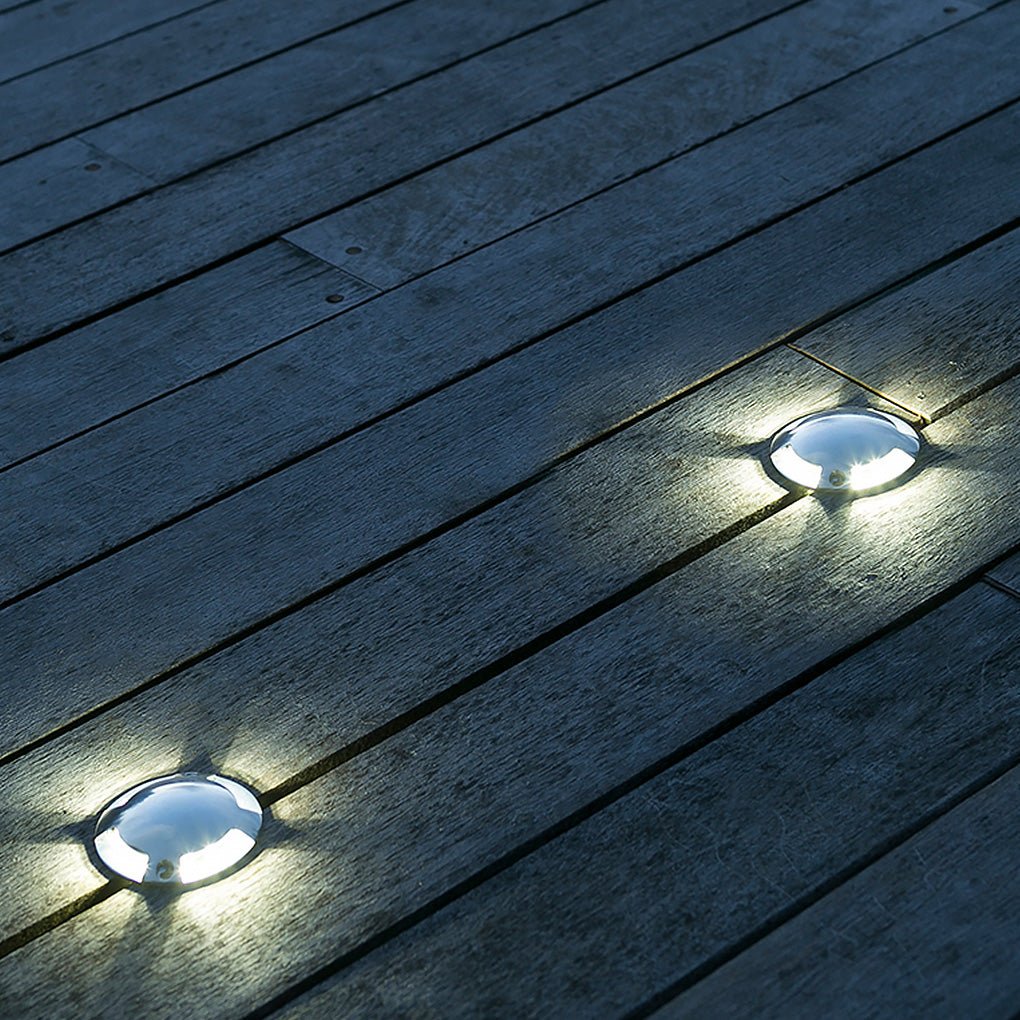 Round DC12V Modern Recessed LED Step Lights Waterproof Underground Garden Deck Lighting - Lamp Outdoor