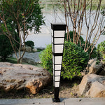 Modern Stainless Steel Outdoor Post Light with Imitation Marble Shade - Lamp Outdoor