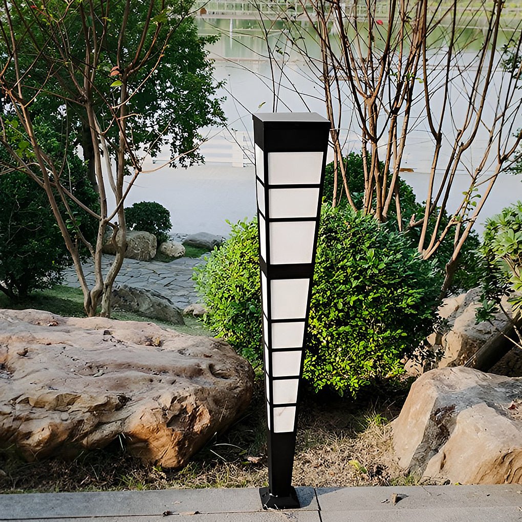 Modern Stainless Steel Outdoor Post Light with Imitation Marble Shade - Lamp Outdoor
