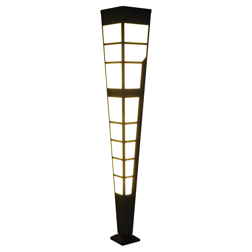 Modern Stainless Steel Outdoor Post Light with Imitation Marble Shade - Lamp Outdoor