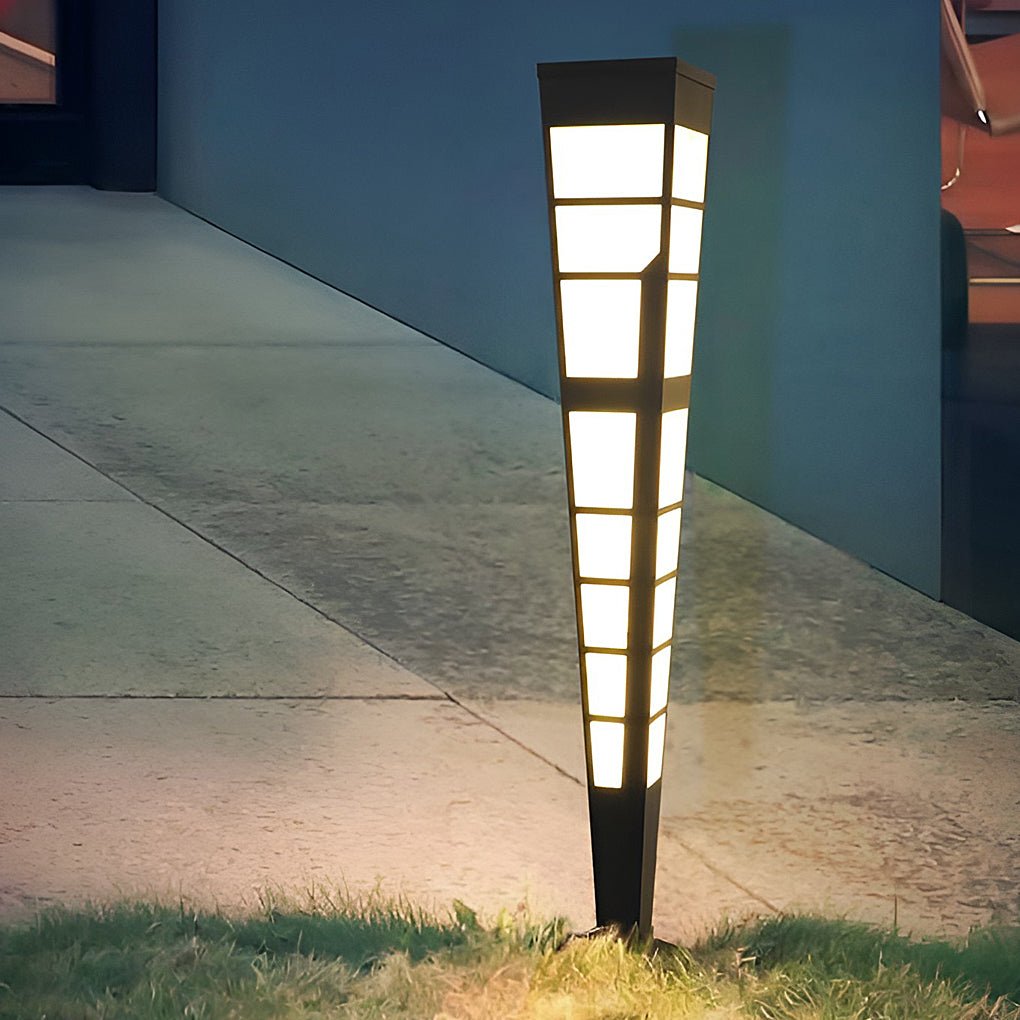 Modern Stainless Steel Outdoor Post Light with Imitation Marble Shade - Lamp Outdoor
