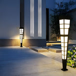Modern Stainless Steel Outdoor Post Light with Imitation Marble Shade - Lamp Outdoor