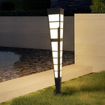 Modern Stainless Steel Outdoor Post Light with Imitation Marble Shade - Lamp Outdoor