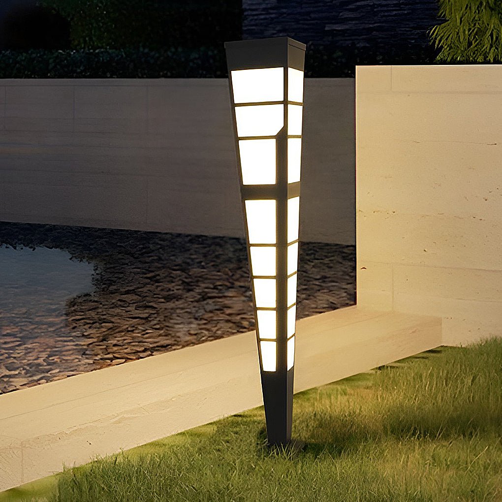 Modern Stainless Steel Outdoor Post Light with Imitation Marble Shade - Lamp Outdoor